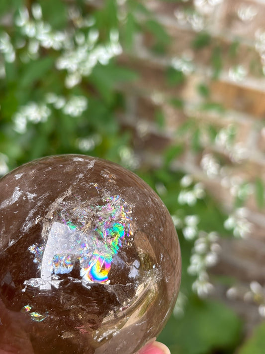 Lemurian Smokey Quartz Sphere - Brazil