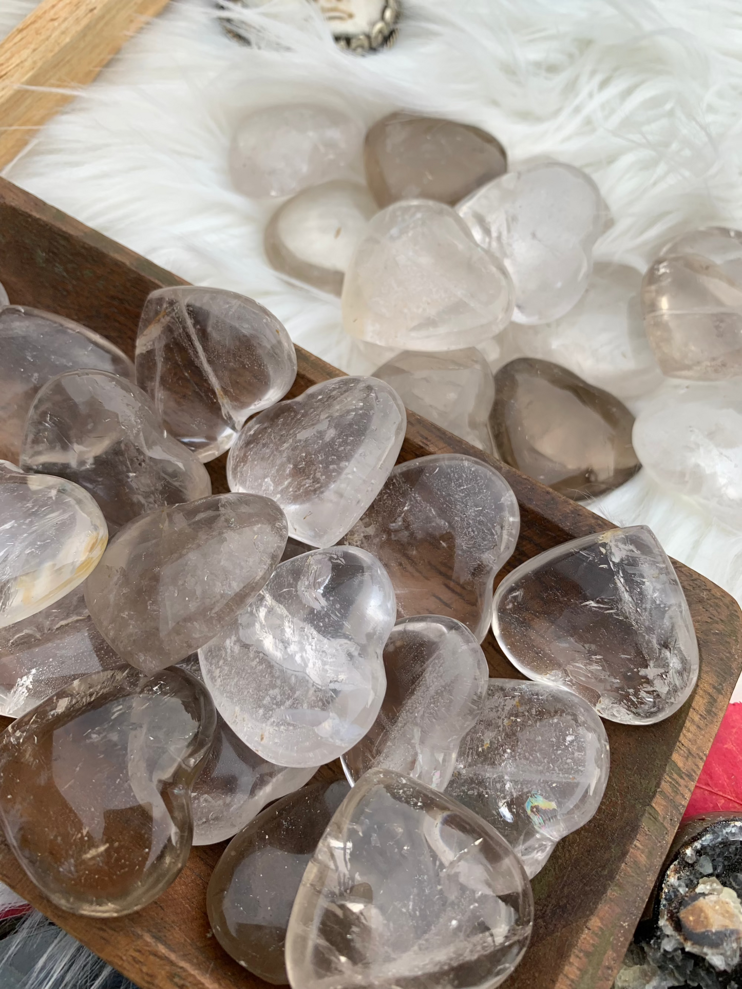 Quartz - Heart - Smokey Quartz | Clear Quartz