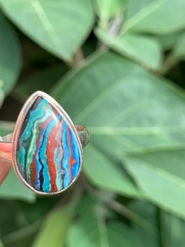 Rainbow Calsillica Ring size 8