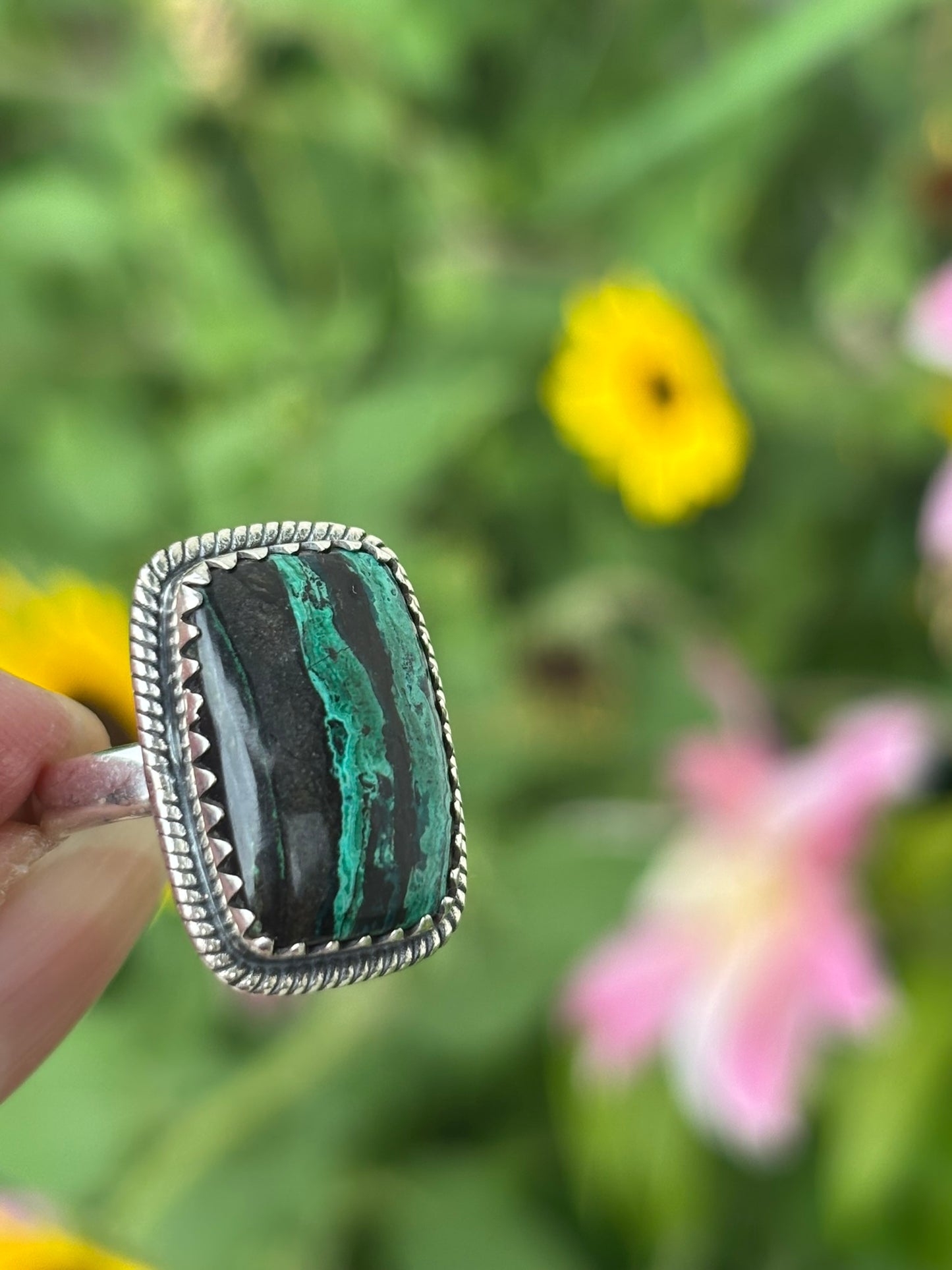 Malachite Chrysocolla Ring size 7