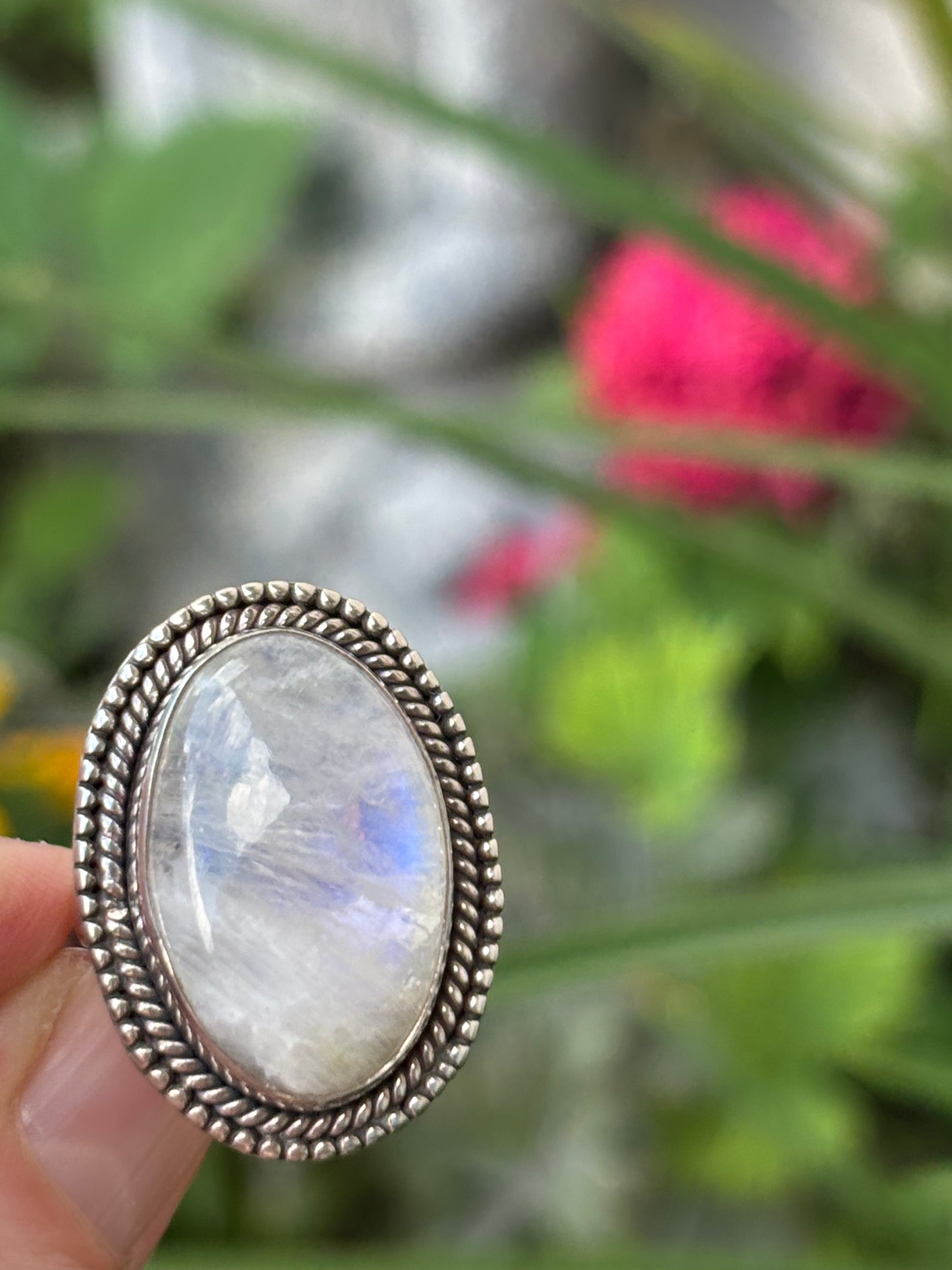 Rainbow Moonstone Ring size 7