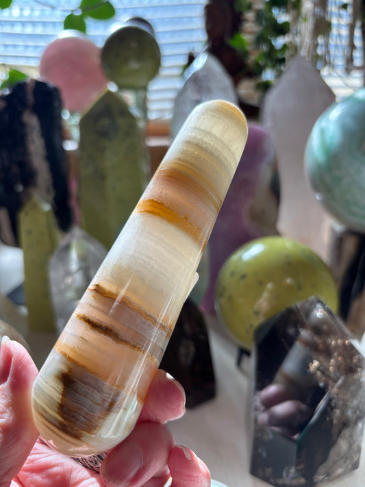 Watermelon Calcite - Massage Wand - Pakistan