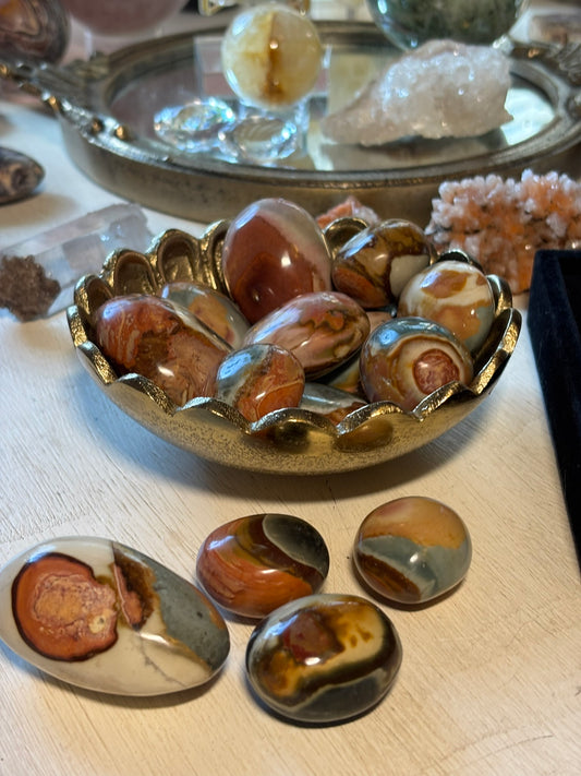 Polychrome Jasper Palm Stone SET - BUNDLE OF 3