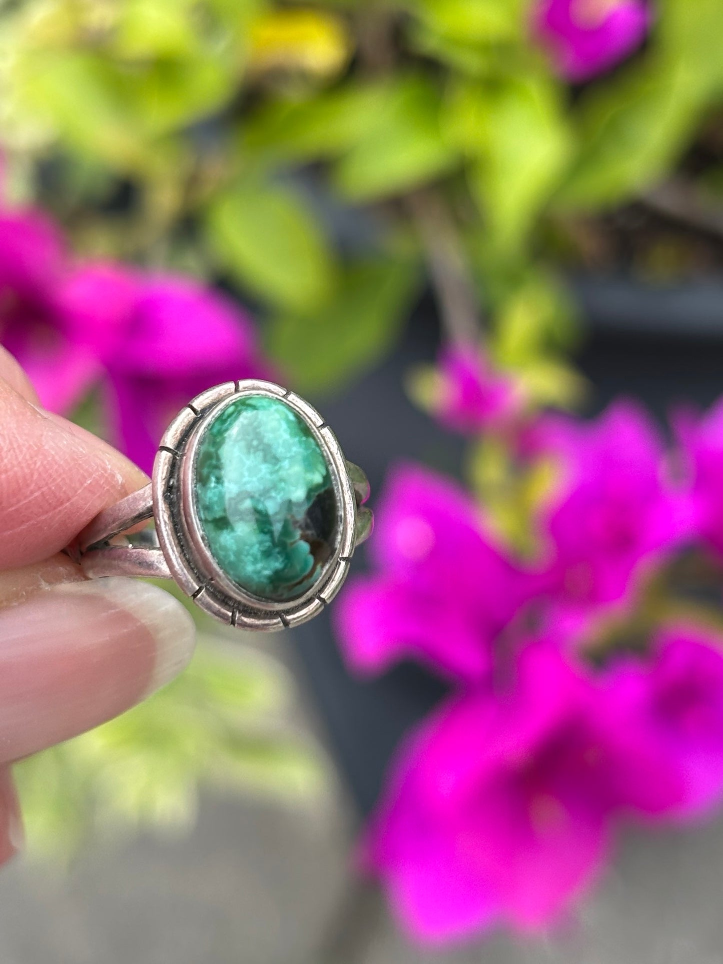 Turquoise with Malachite Ring size 6
