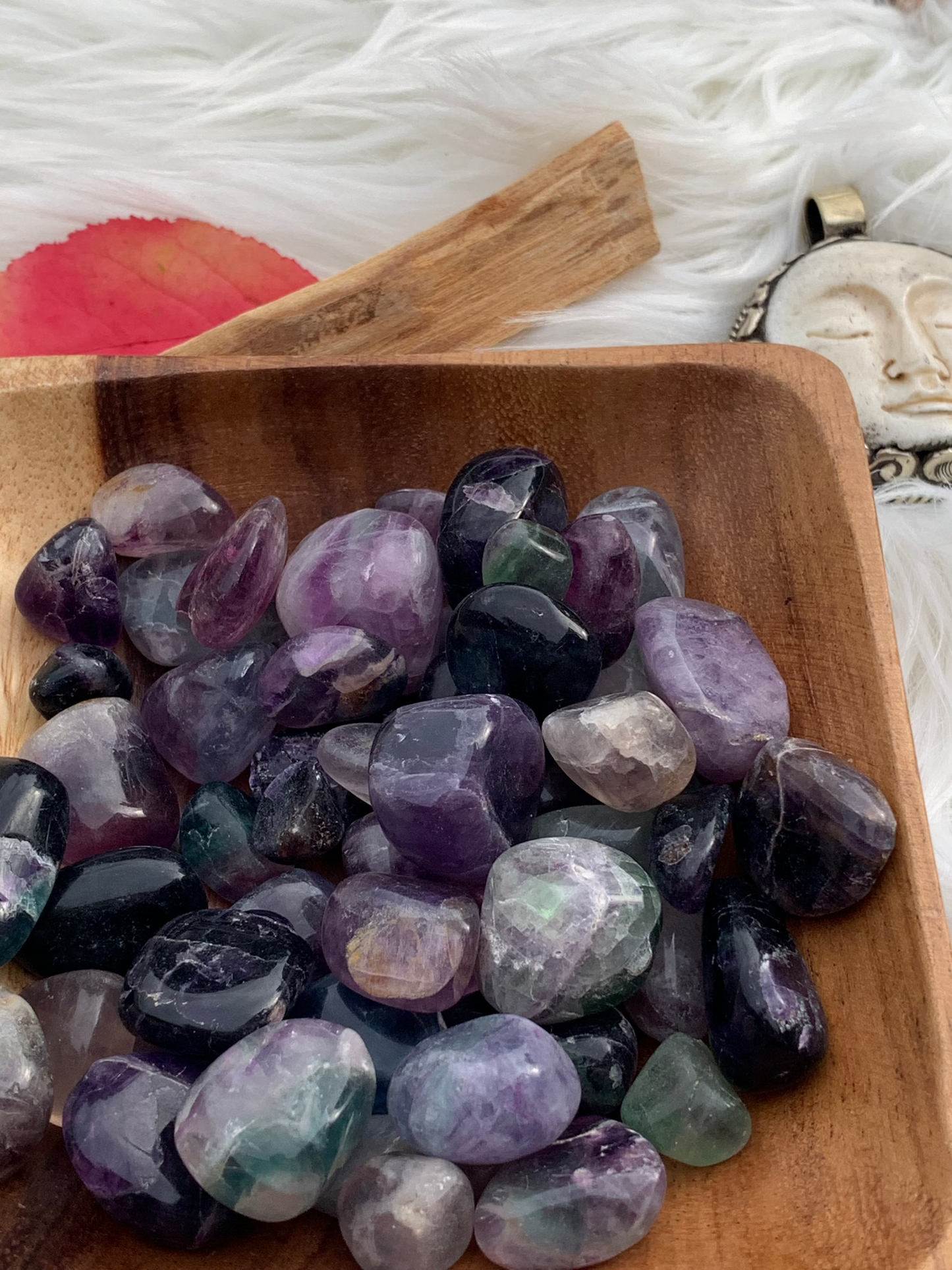 Rainbow Fluorite - tumbles - small