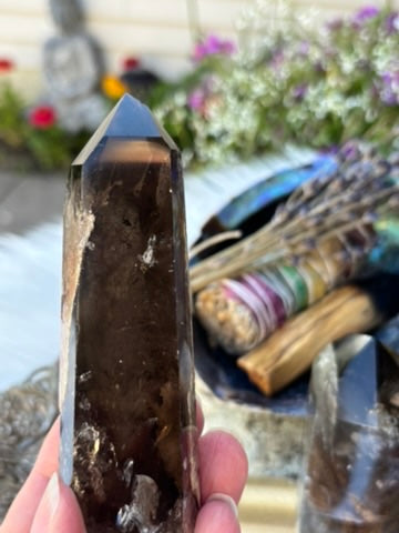 Smokey Quartz with Garden and Rutile