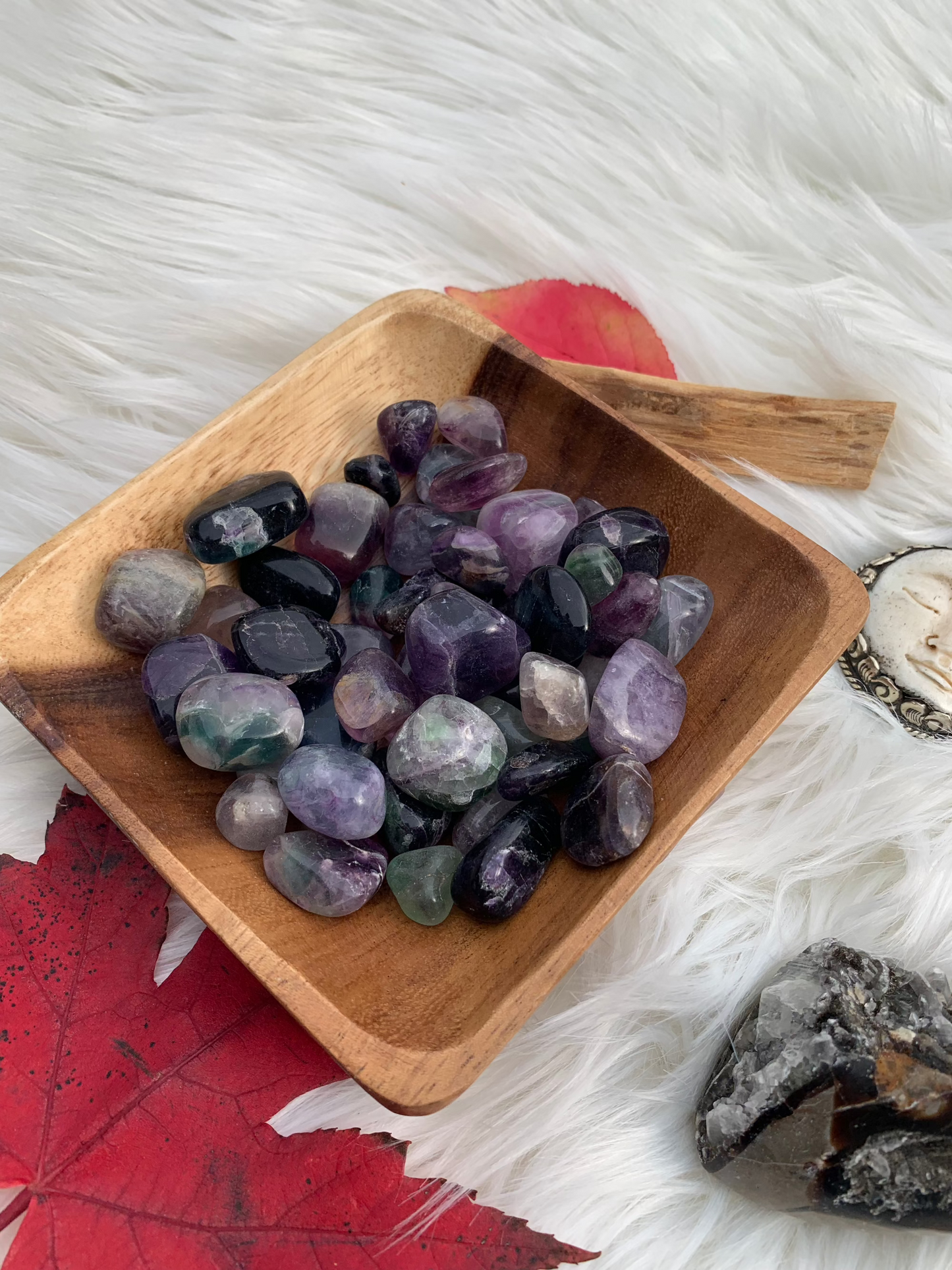 Rainbow Fluorite - tumbles - small