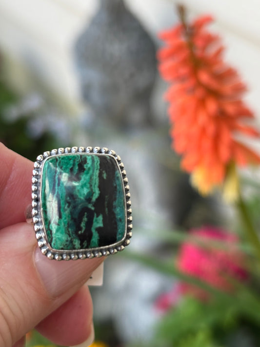 Malachite Chrysocolla Ring size 8