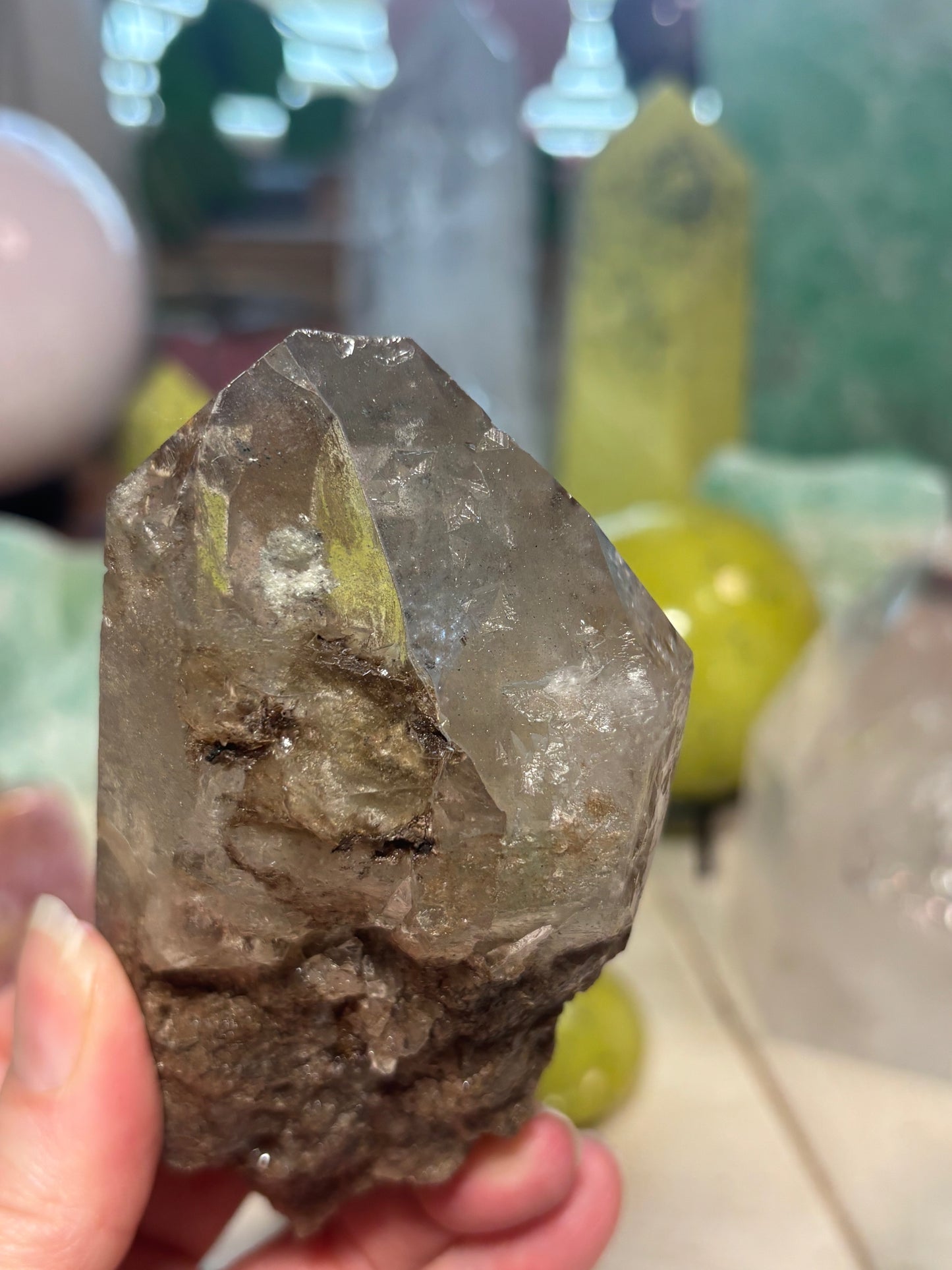 Smokey Garden Quartz with inclusions - Point - Brazil