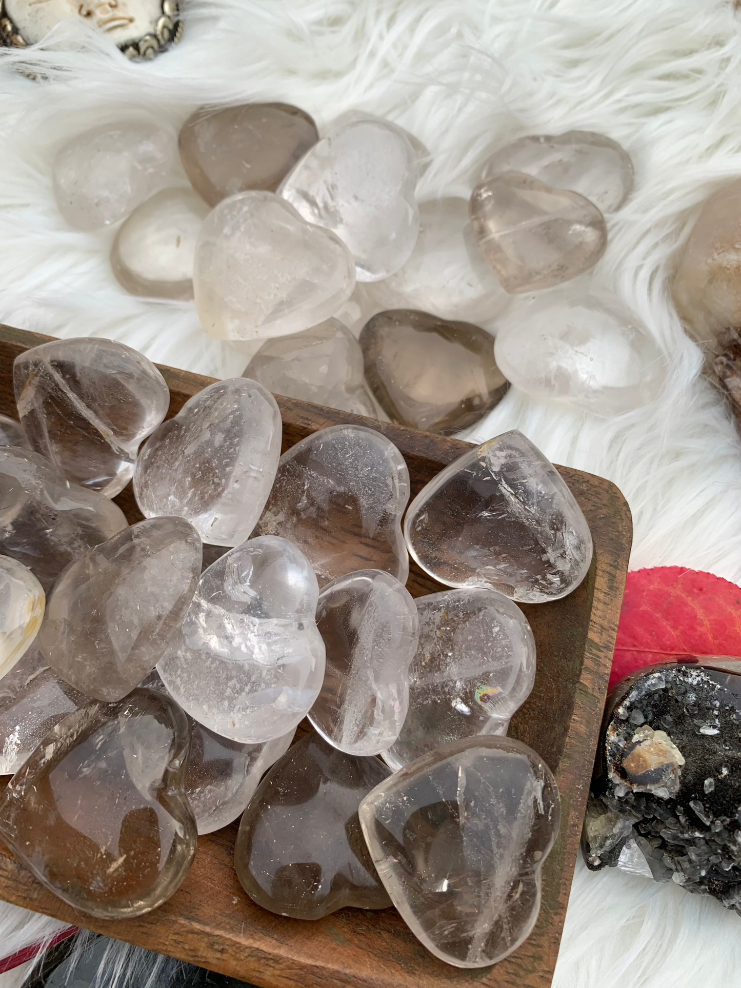Quartz - Heart - Smokey Quartz | Clear Quartz