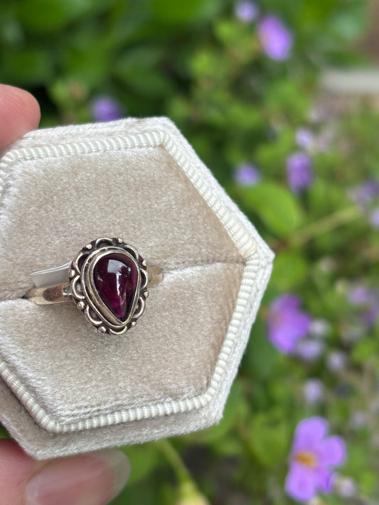 Rhodolite Garnet Ring size 6