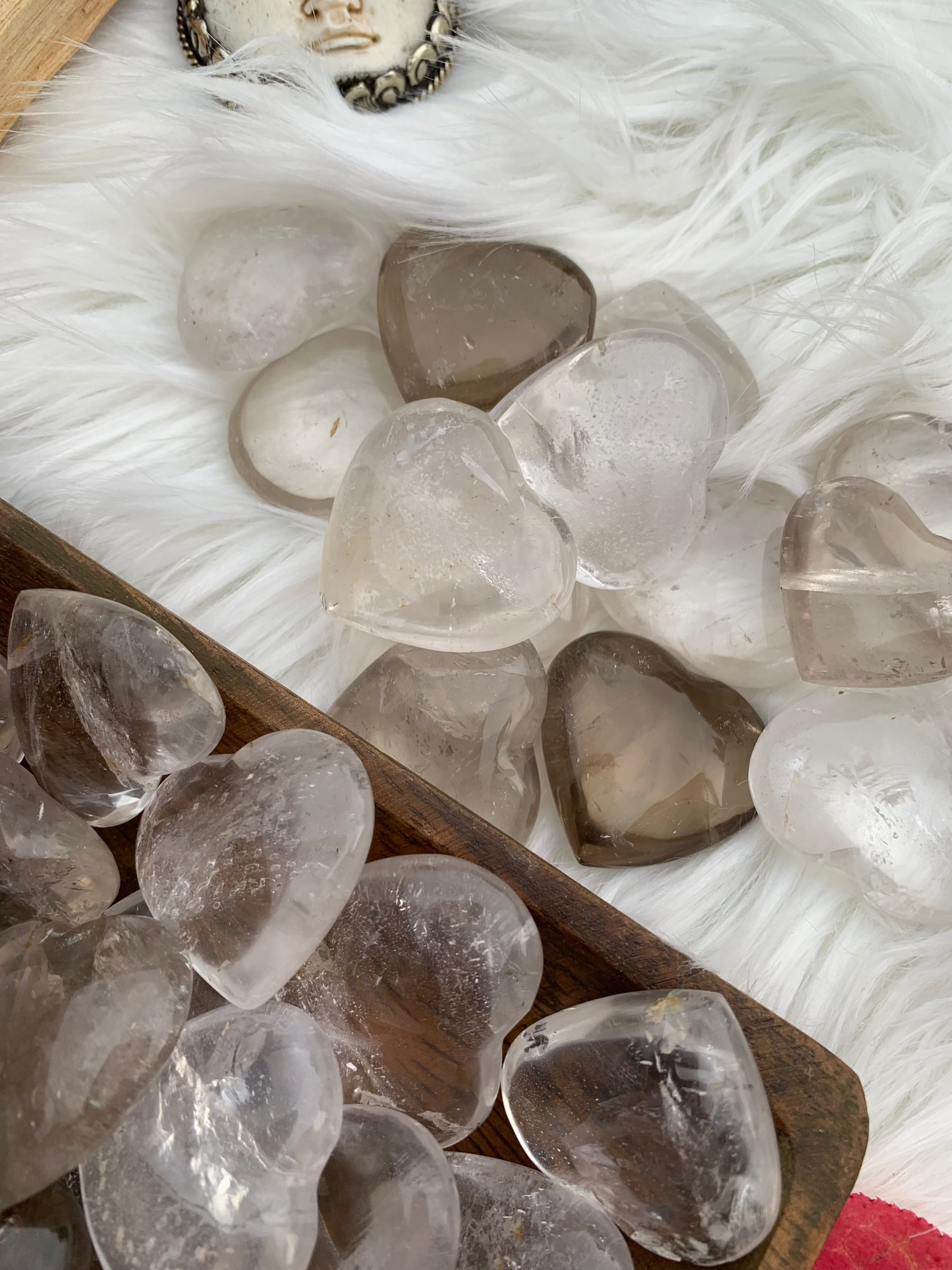 Quartz - Heart - Smokey Quartz | Clear Quartz