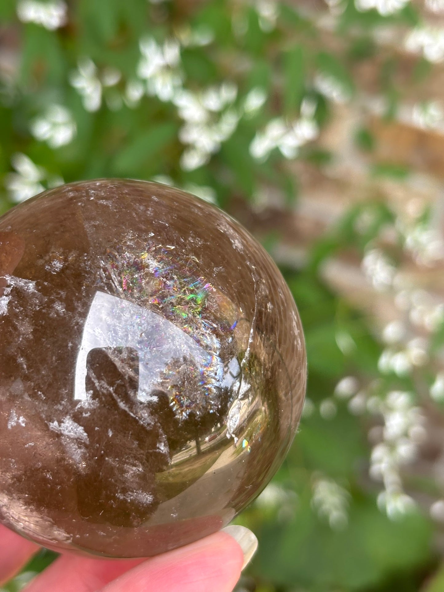 Lemurian Smokey Quartz Sphere - Brazil