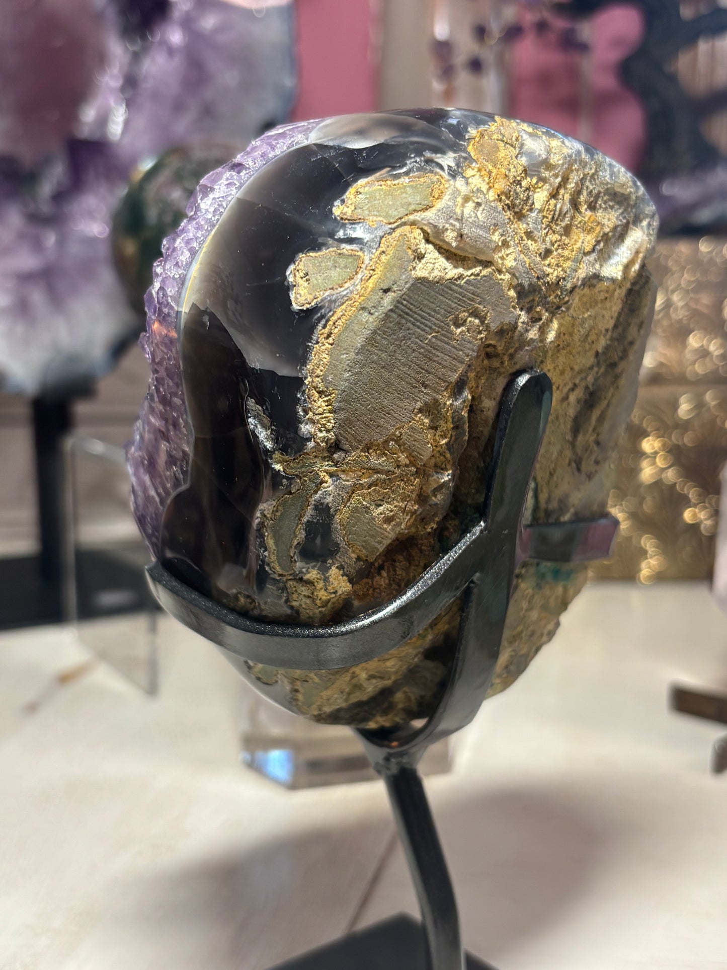Amethyst Cluster on stand - Brazil