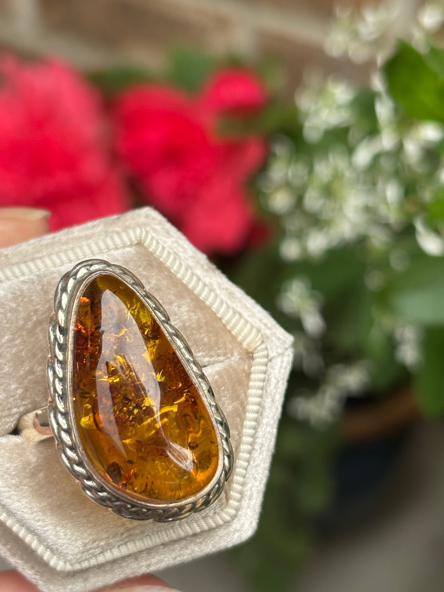 Amber Ring size 9.25 - Nepal
