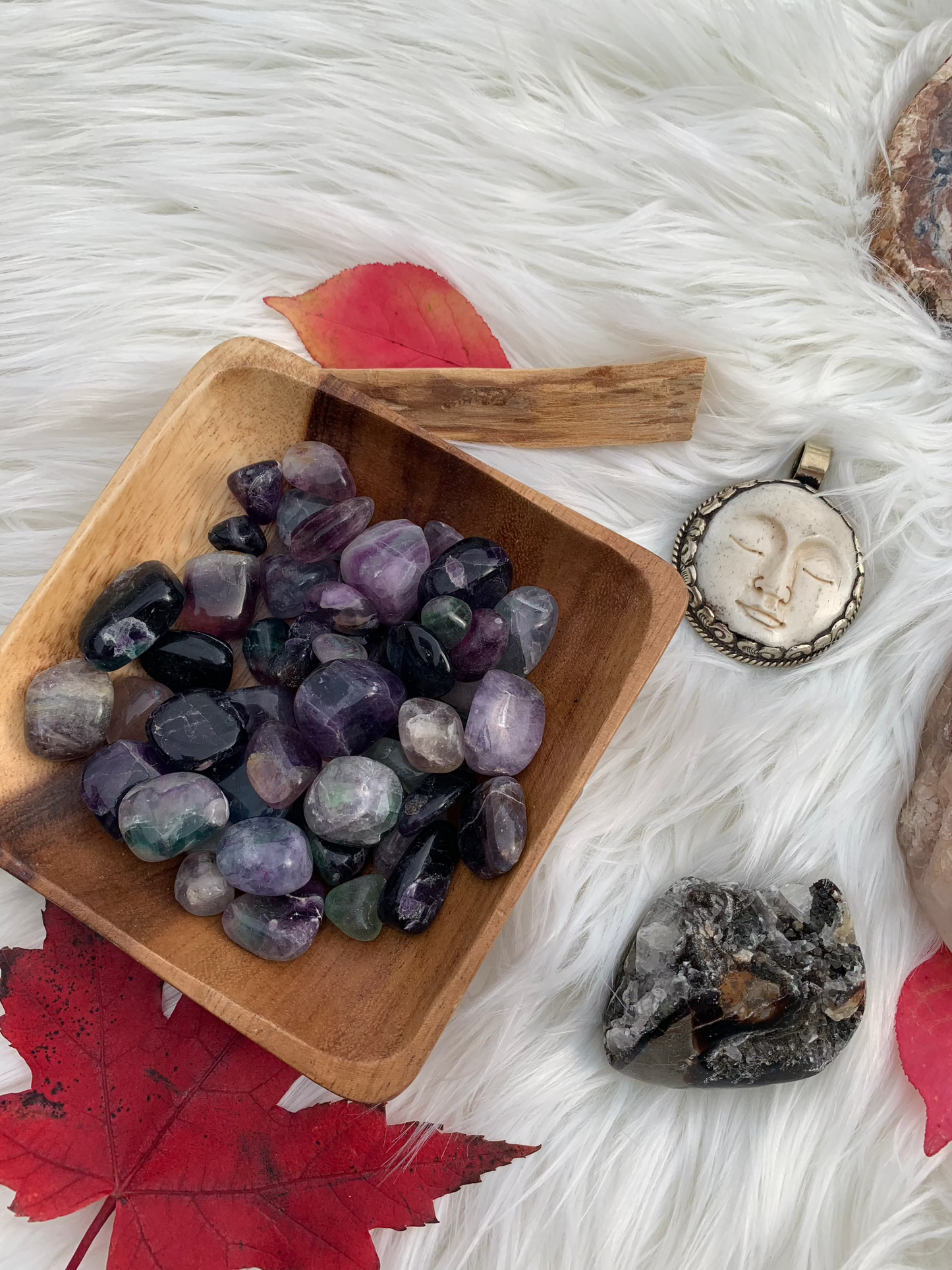 Rainbow Fluorite - tumbles - small