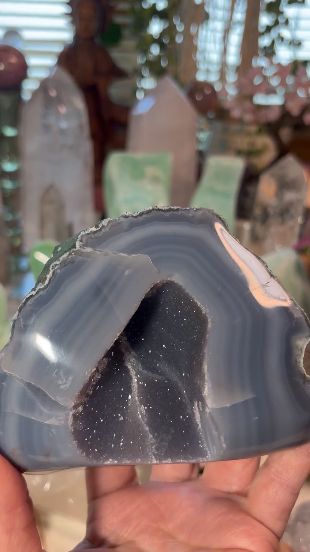 Amethyst Cluster with Banded Agate | Brazil