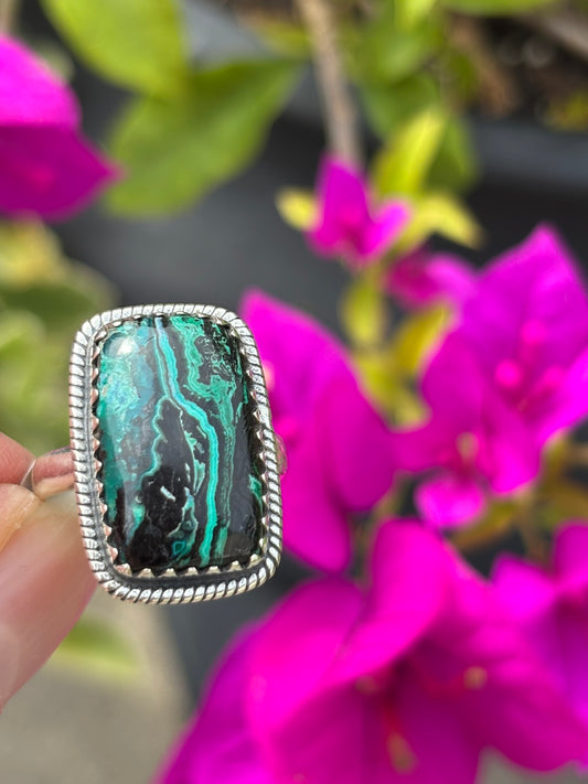 Malachite Chrysocolla Ring size 8