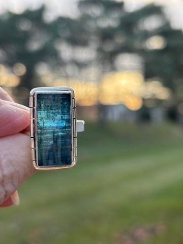 Teal Kyanite Ring size 8