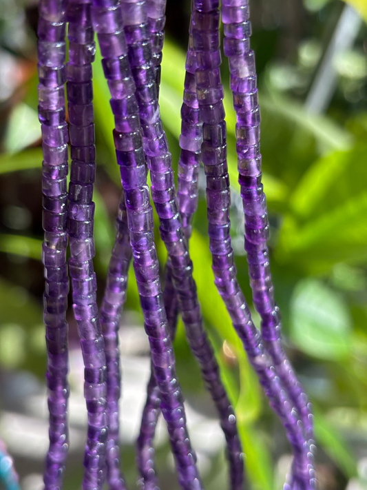 Amethyst Gemstone Necklace - 925 Sterling Silver clasp