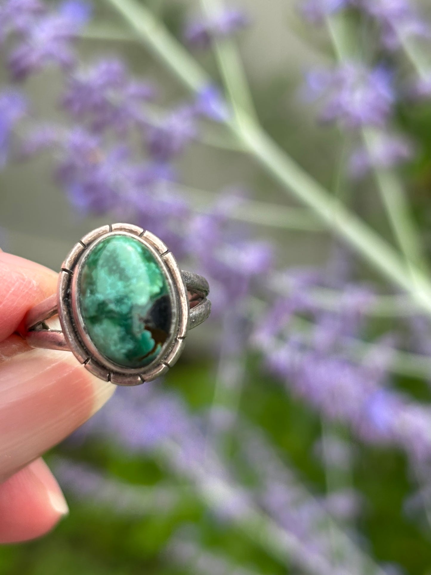 Turquoise with Malachite Ring size 6