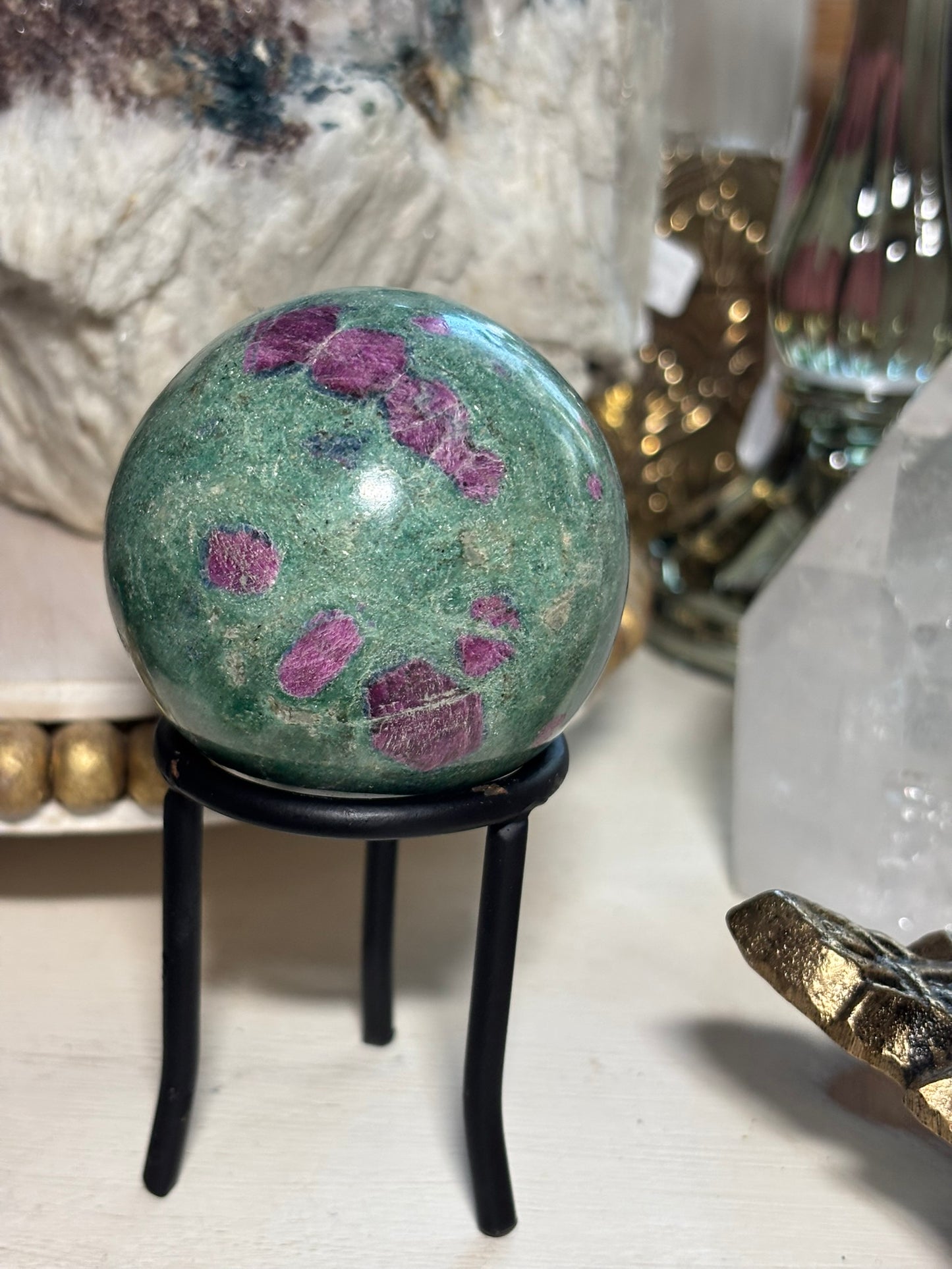 Ruby Fuchsite Sphere - India
