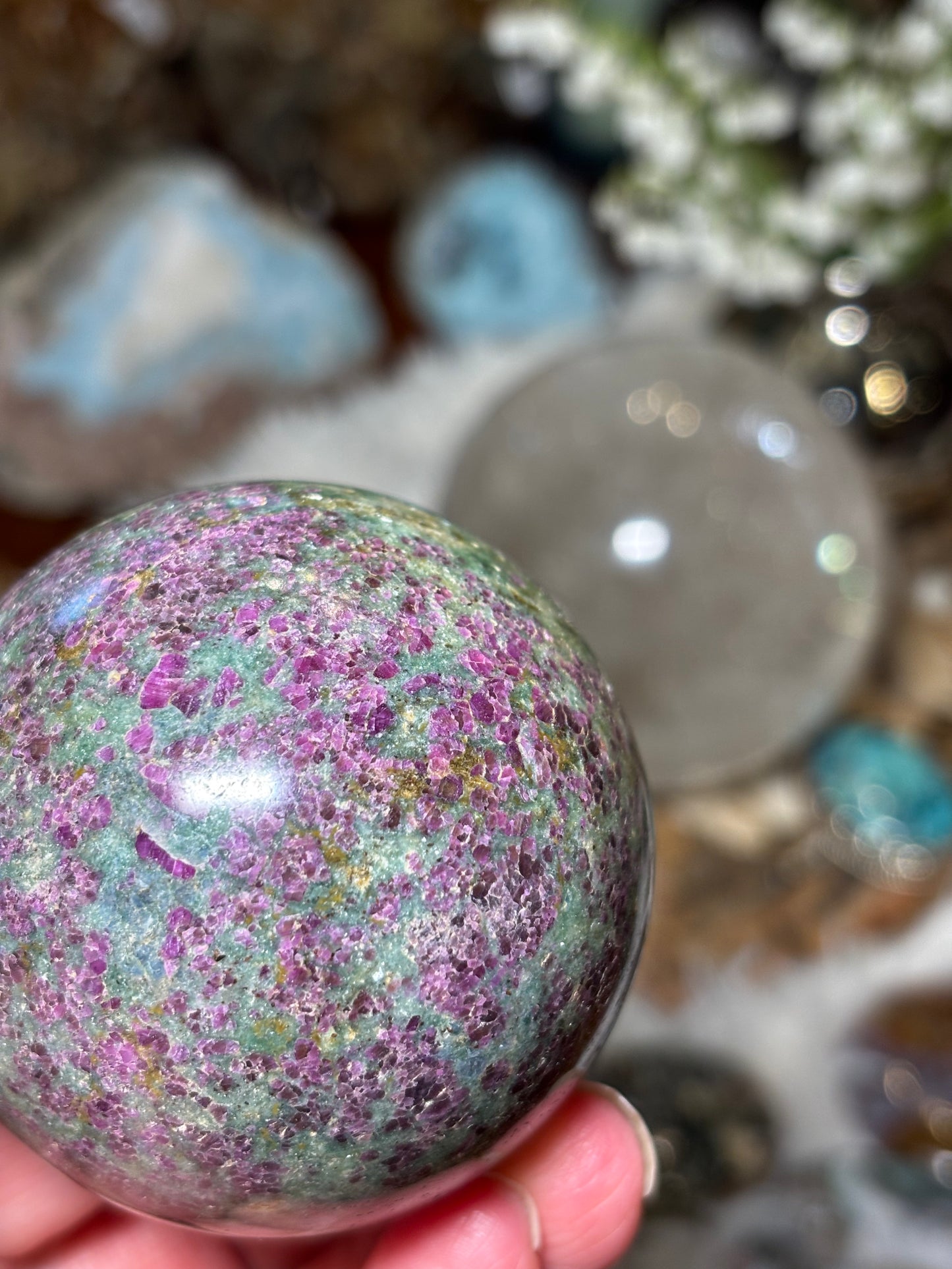Ruby Kyanite Fuchsite - Sphere | India