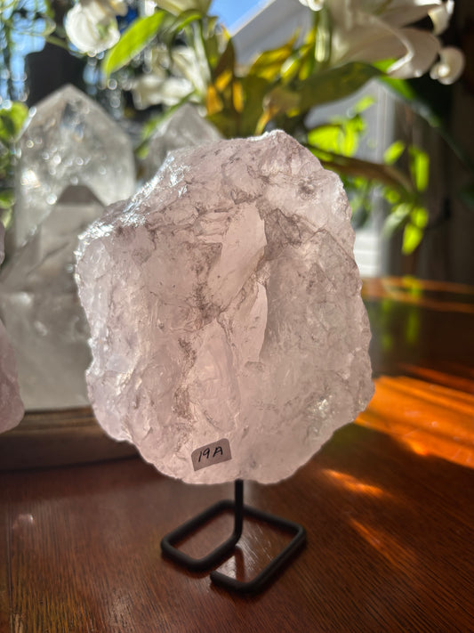 Rose Quartz - natural on stand