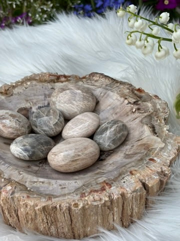 Microline Moonstone Palm Stone | Madagascar