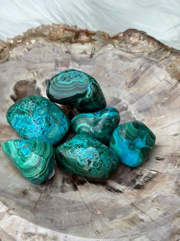 Malachite Chrysocolla - tumble - Congo