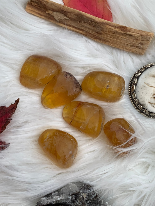 Yellow Fluorite tumbles