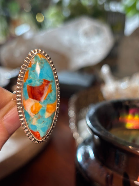 Spiny Oyster and Turquoise Rings