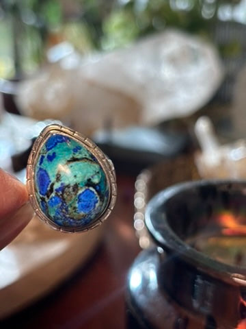 Azurite Turquoise Ring size 8