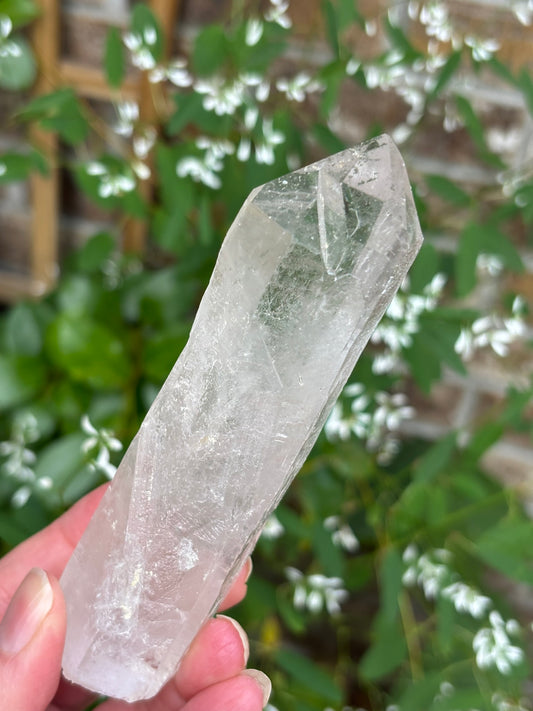 Lemurian Quartz Point - Chlorite - Twin with Key