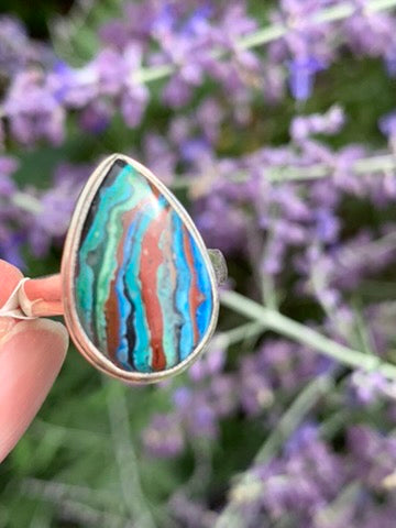 Rainbow Calsillica Ring size 8