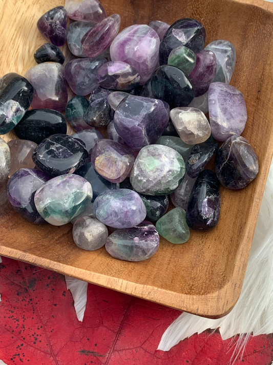 Rainbow Fluorite - tumbles - small