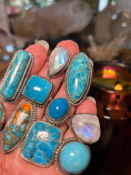 Rainbow Moonstone Ring size 7