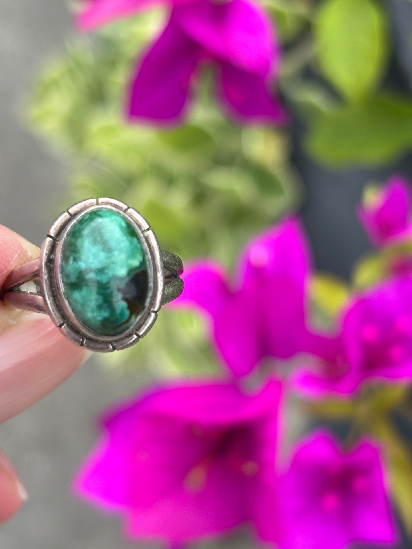 Turquoise with Malachite Ring size 6