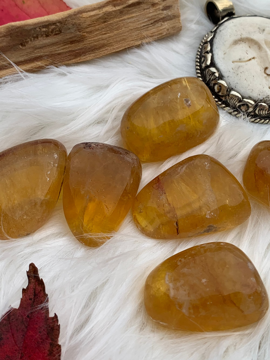 Yellow Fluorite tumbles