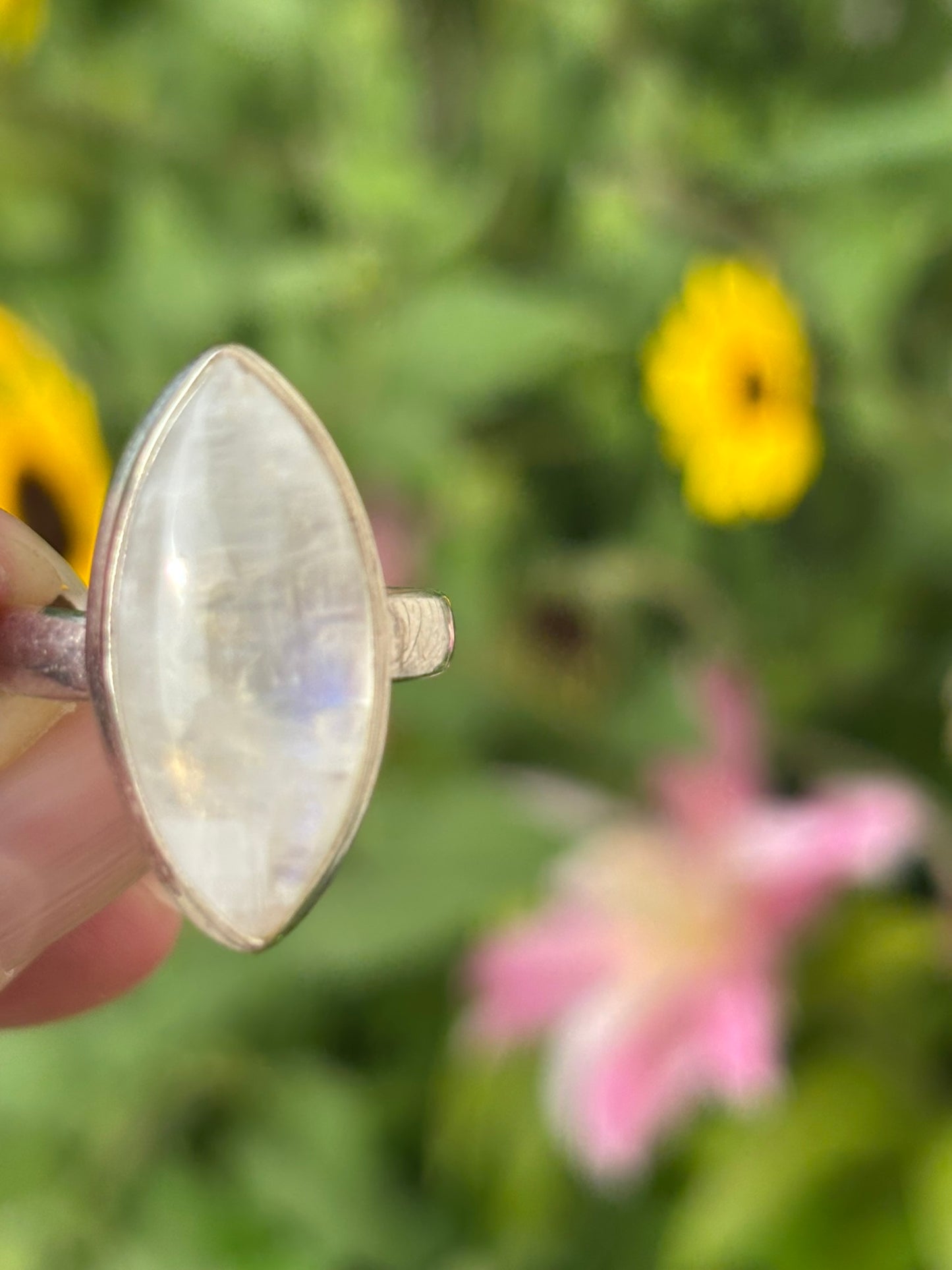 Rainbow Moonstone Ring size 9