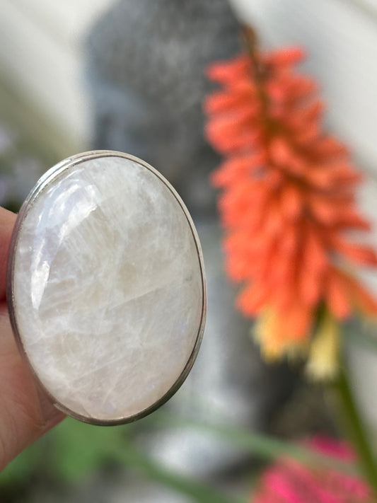 Rainbow Moonstone Ring size 8