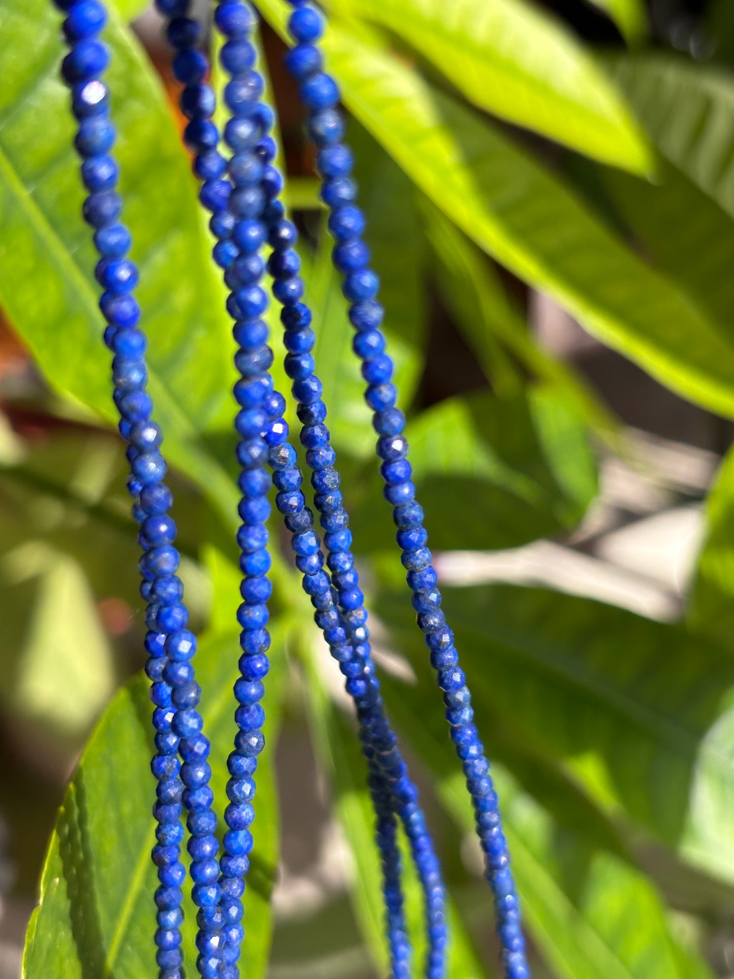 Lapis Lazuli Faceted Gemstone Necklace - 925 Sterling Silver clasp