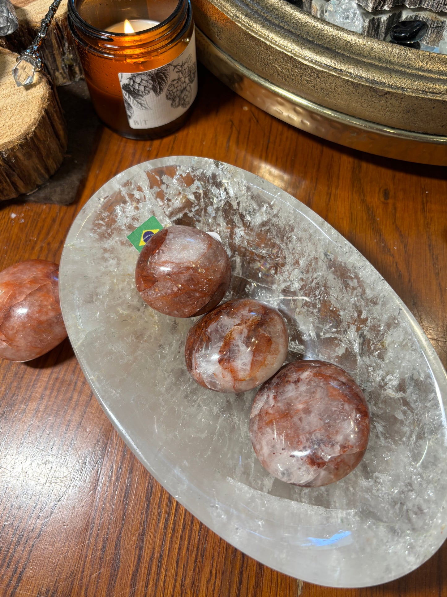 Fire Quartz - Palm Stone