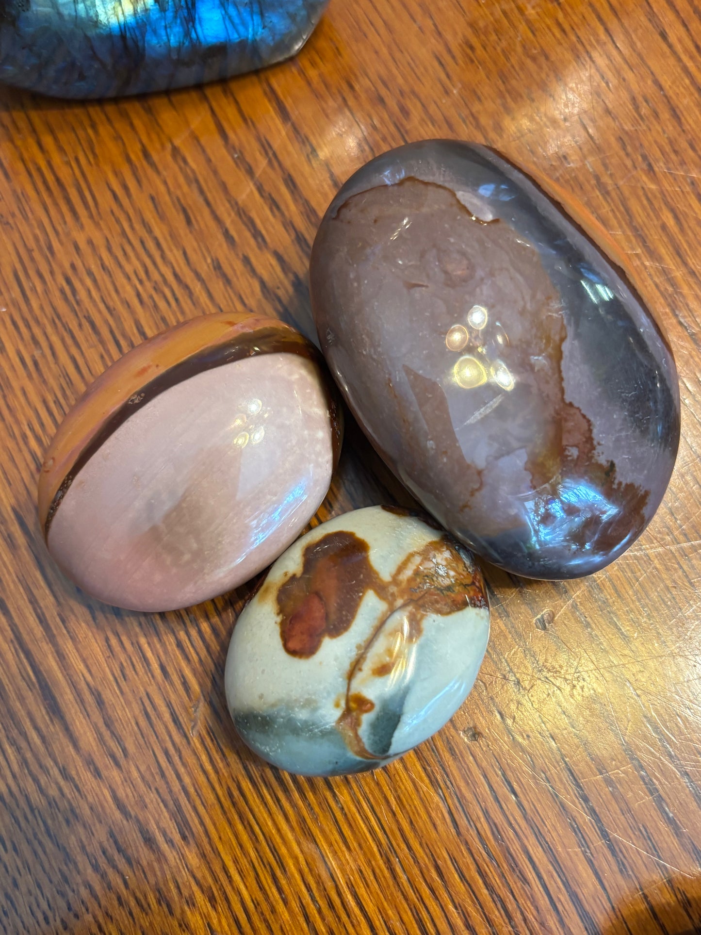Polychrome Jasper Palm Stone SET - BUNDLE OF 3 | Madagascar