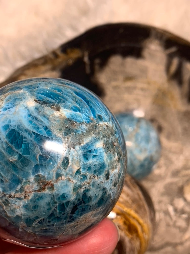 Blue Apatite Sphere