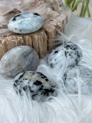 Rainbow Moonstone - Palm Stone | India