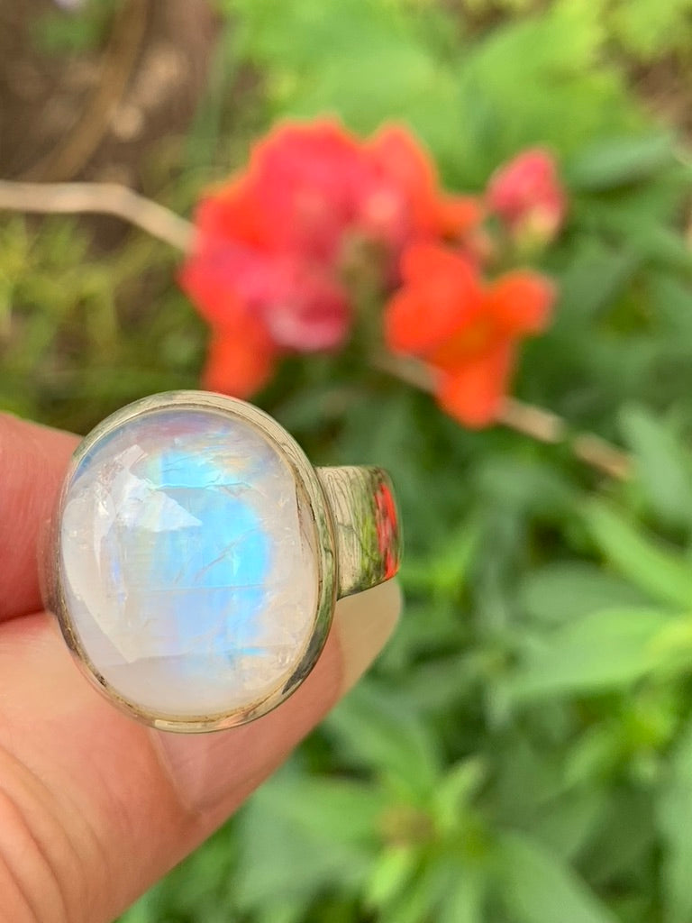 Rainbow Moonstone Ring size 9.5