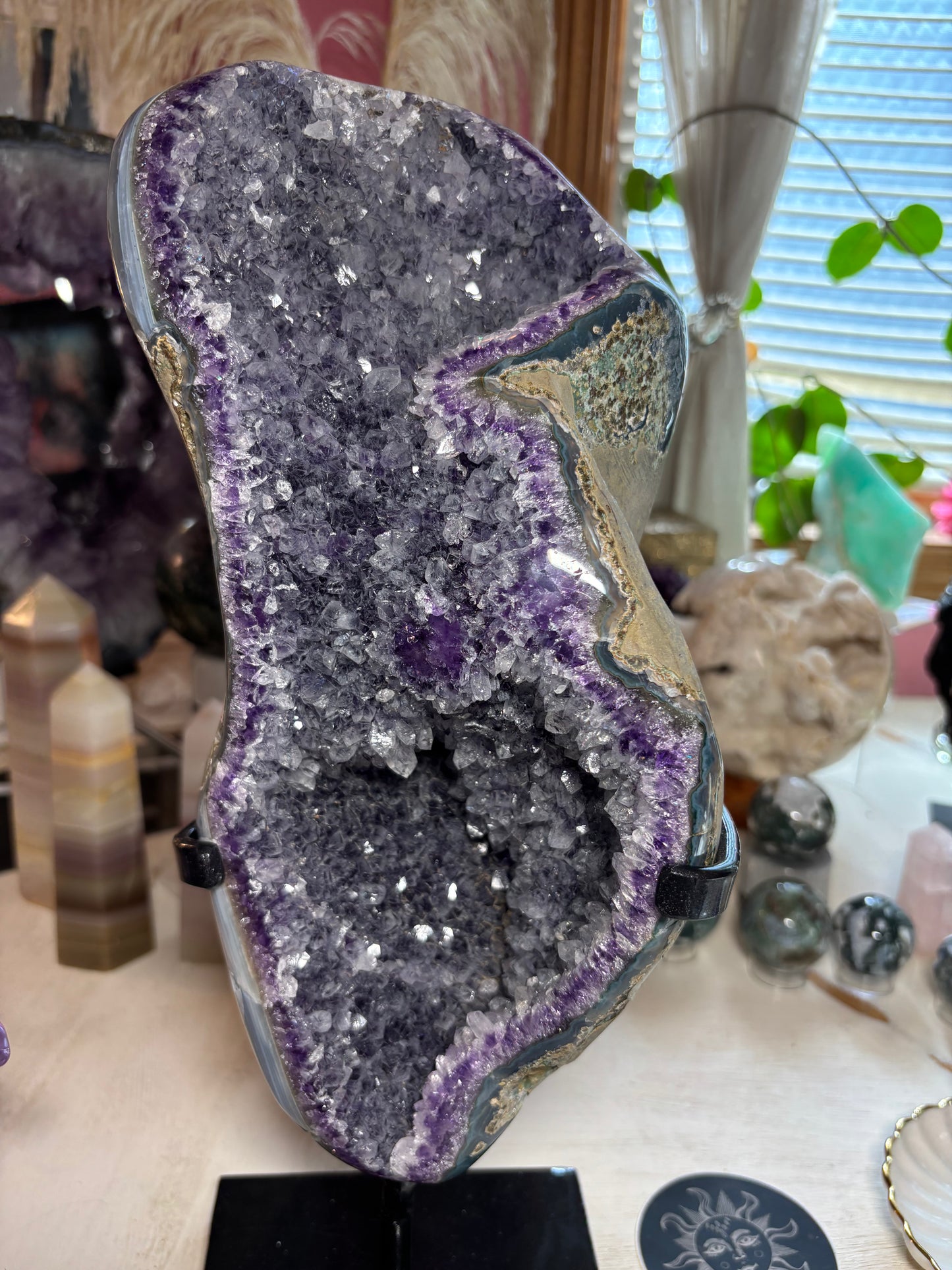Amethyst Cluster on stand - Brazil