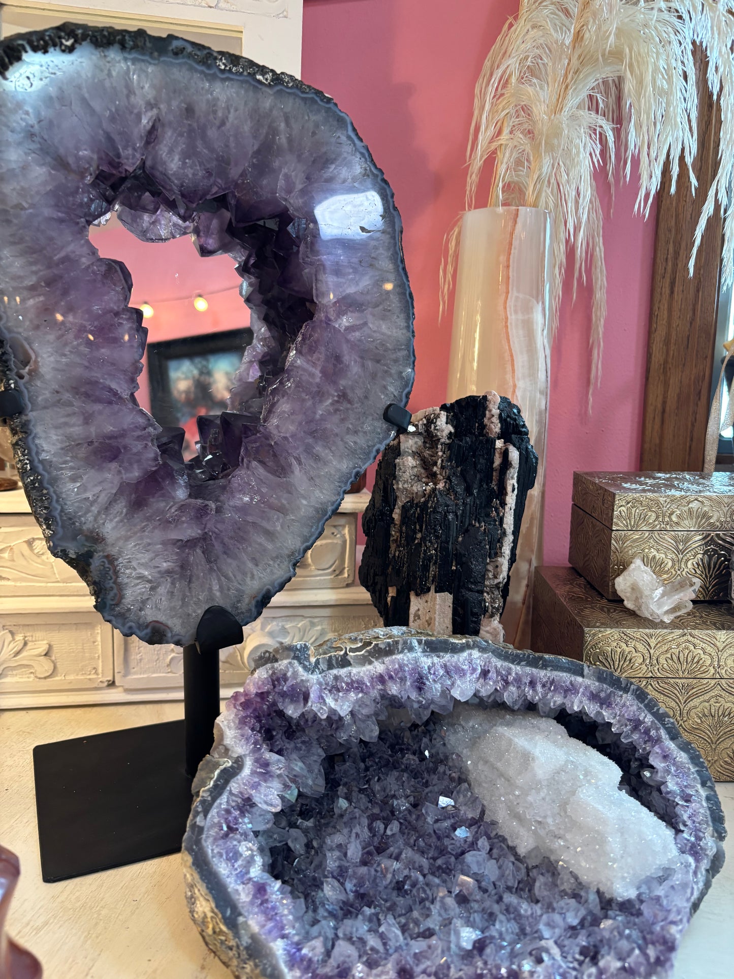 Amethyst Cluster with Calcite Geode | Brazil