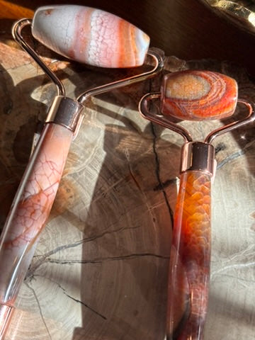 Fire Agate Crystal Facial Roller
